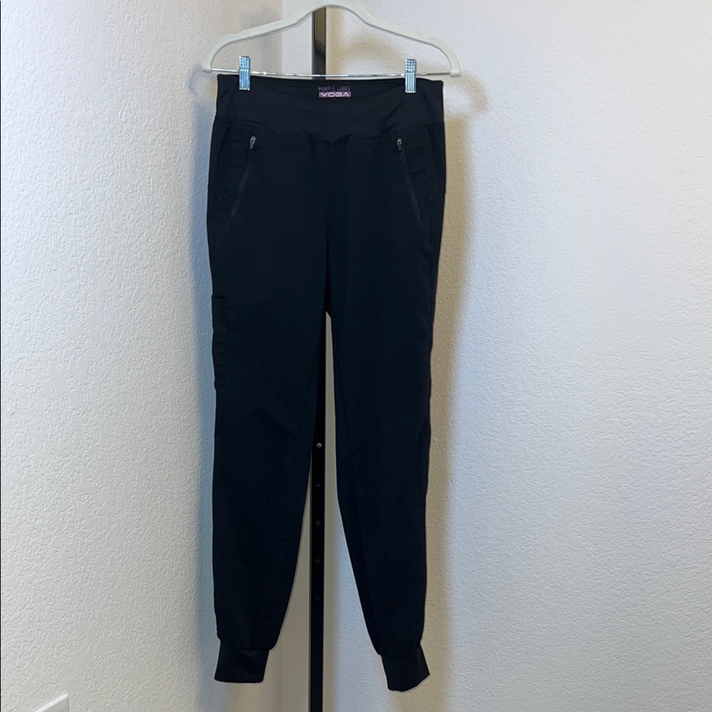 Purple Label Black Cargo Jogger Pants